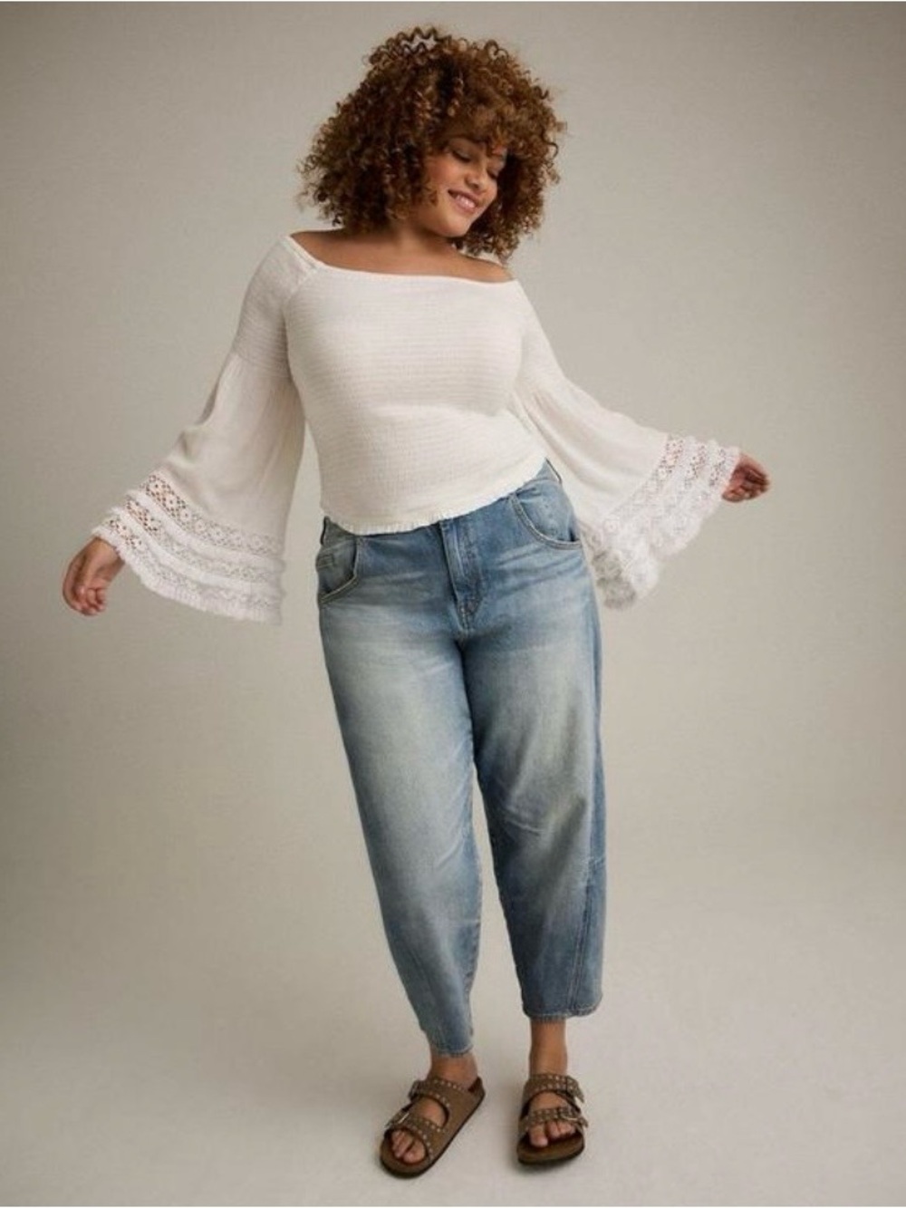 Torrid Festi White Off Shoulder Crop Top - Size 1X - NWT!